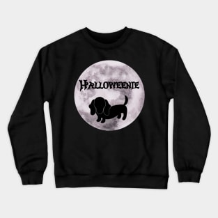 Spooky Halloweenie Moon Dog Crewneck Sweatshirt